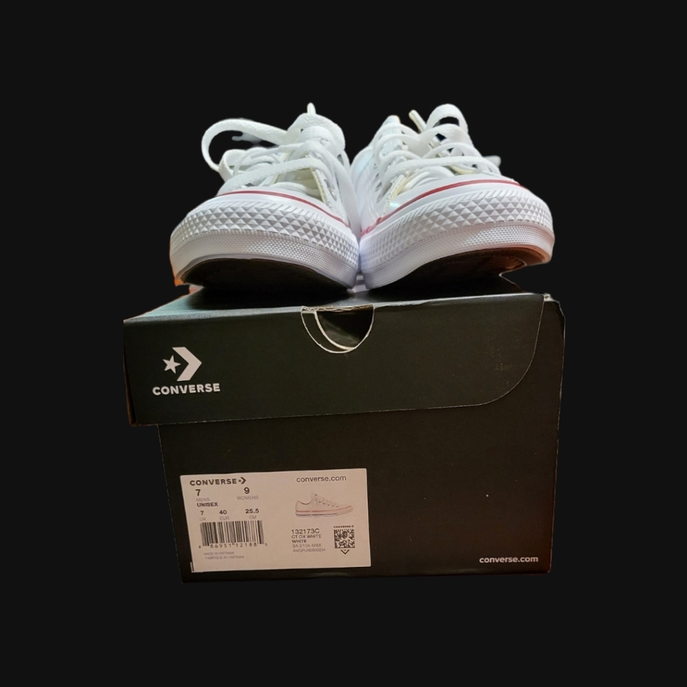Converse, white leather.